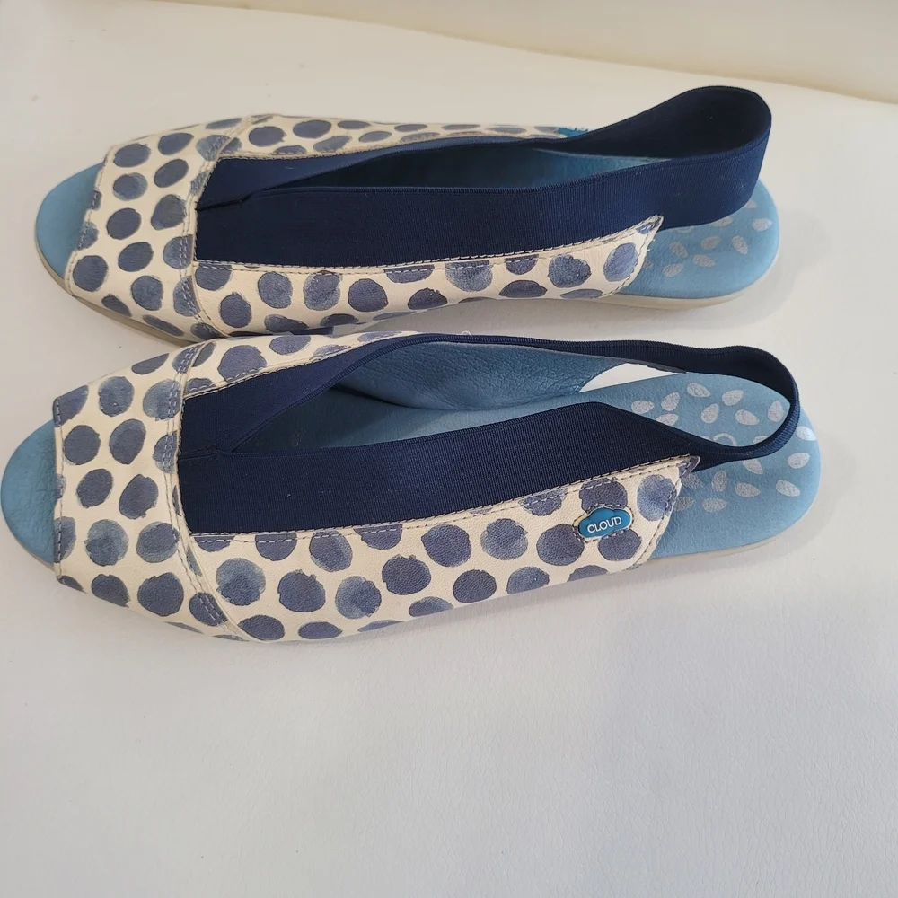 Cloud Caliber Tupai Blue Slingback Leather Sandal Women's sizes 37
